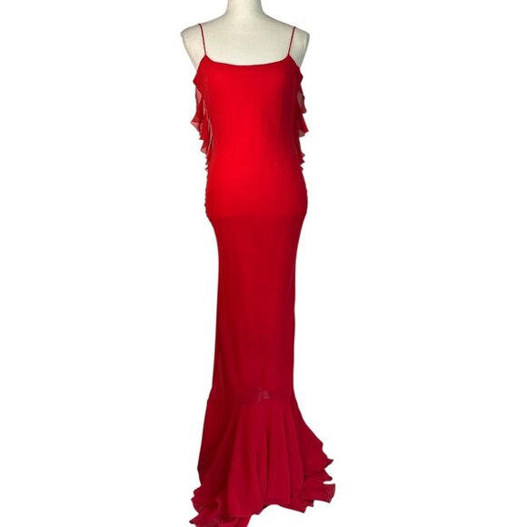 DELFI Lou Dress in Cherry Small New Womens Backless Maxi Gown - Picture 5 of 13